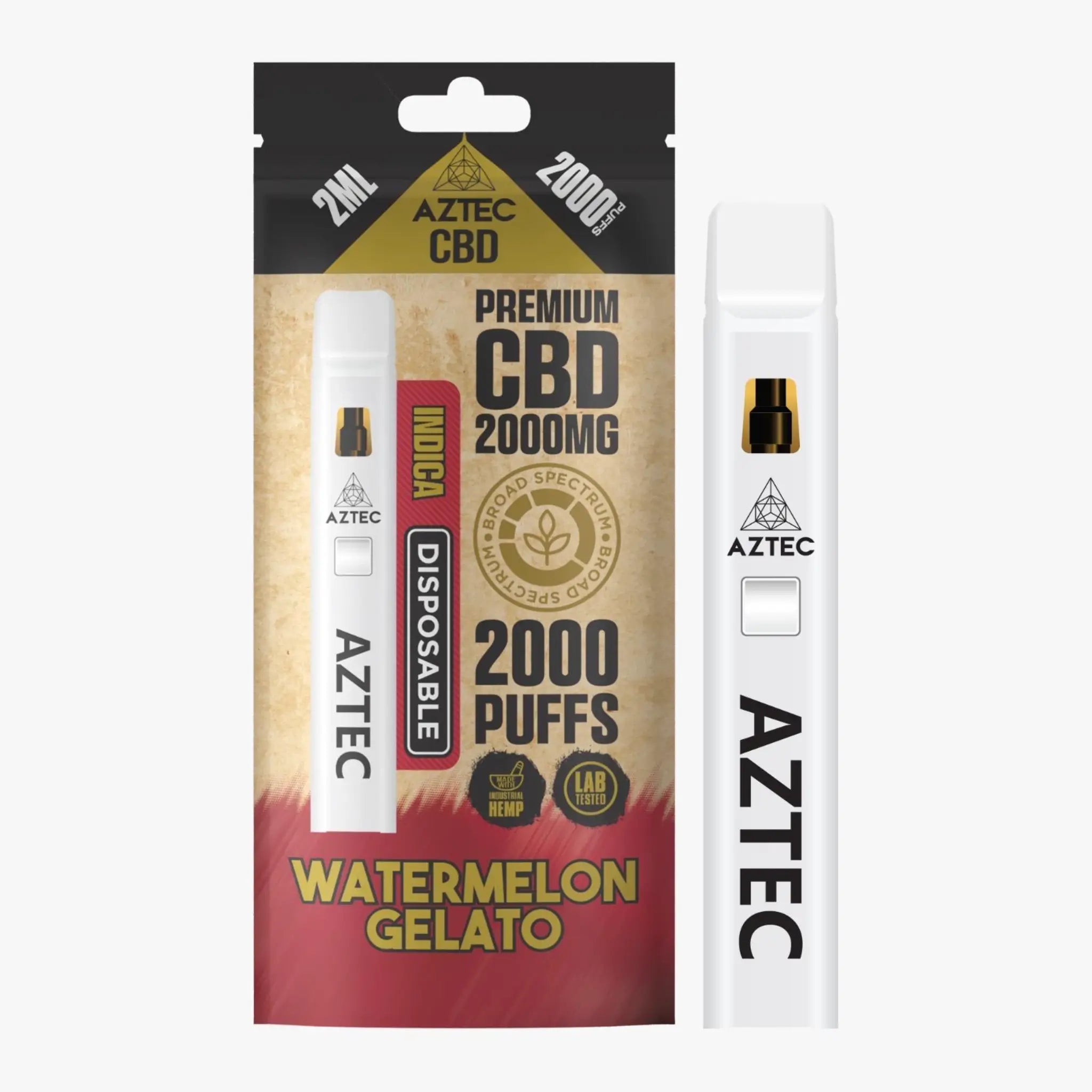 Aztec CBD Vapes Watermelon Gelato 2000 Puffs