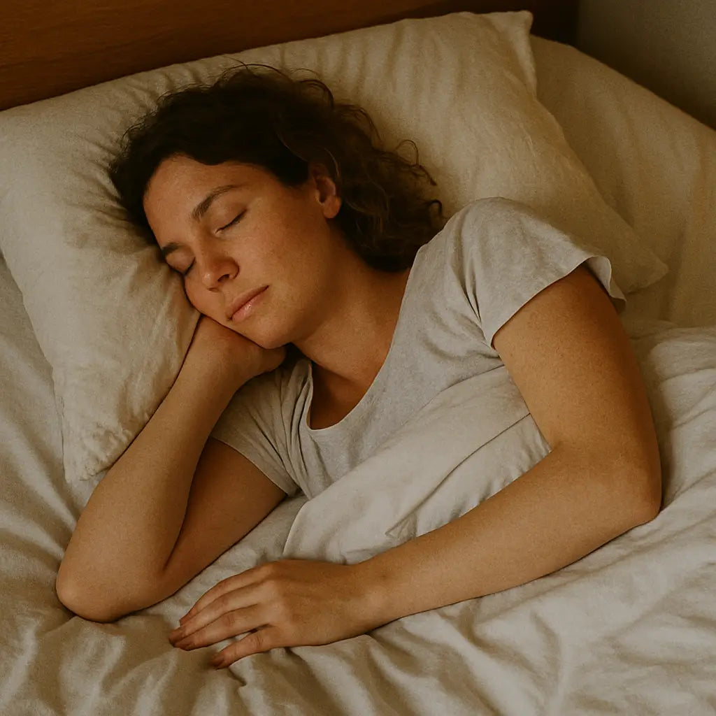 Ruhiger Schlaf einer Frau im Bett