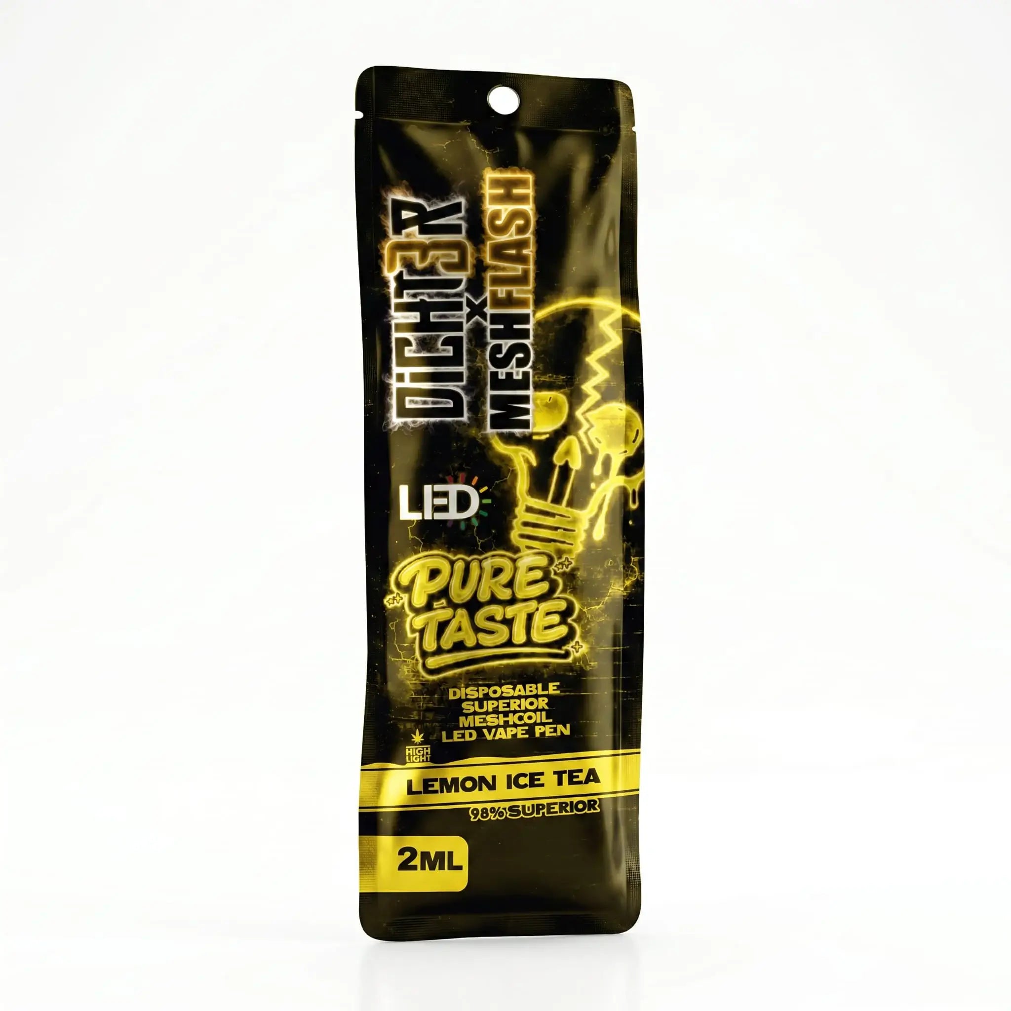 Dicht3r × Meshflash 98 % Superior Blend Vape - Lemon Ice Tea 2ml
