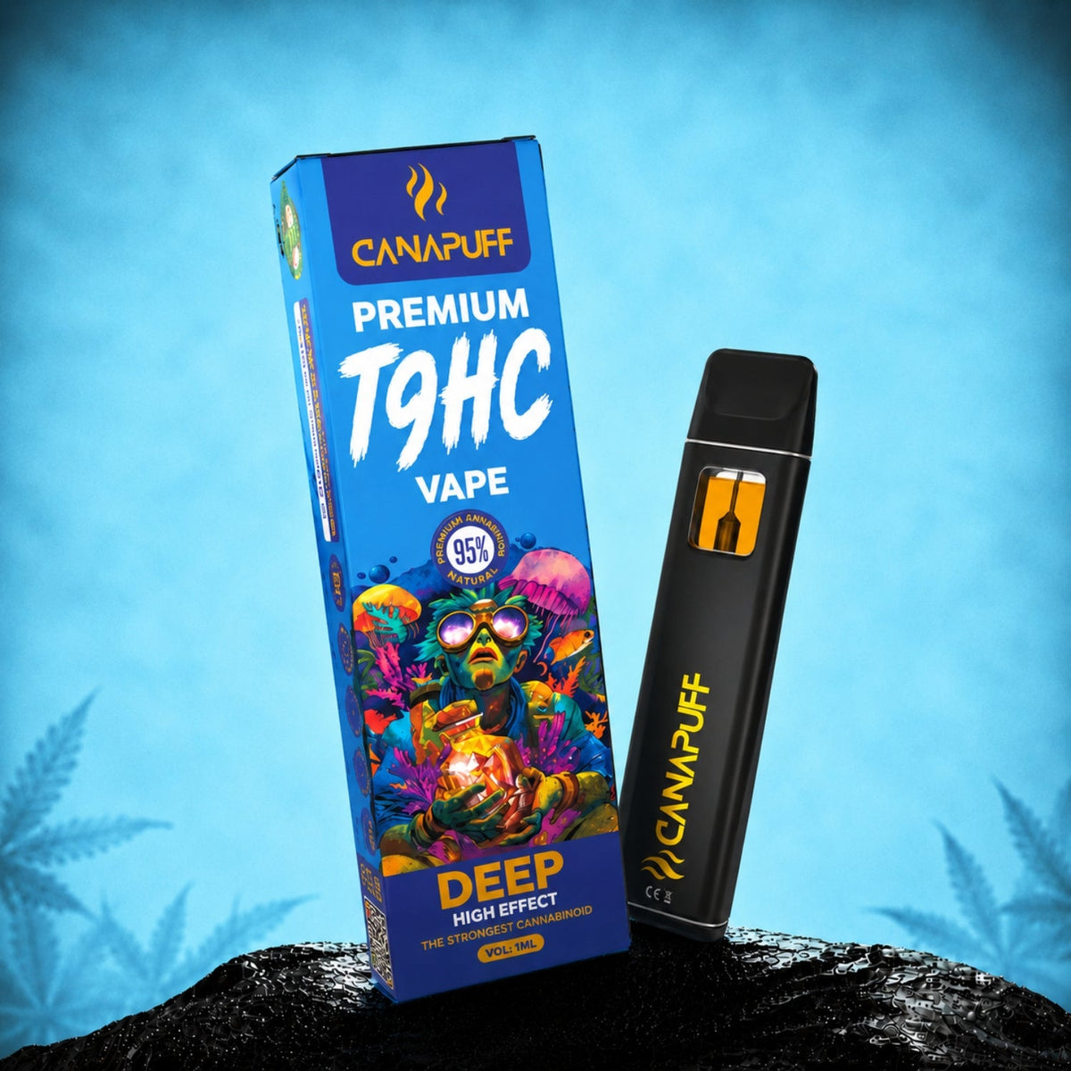 Canapuff Deep T9HC Einweg Vape 1 ml mit Verpackung