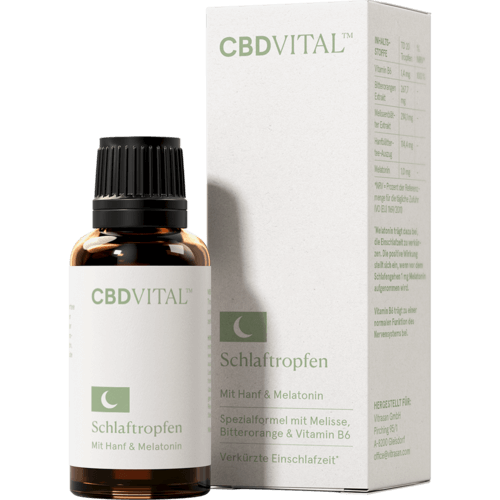 CBD VITAL Schlaftropfen mit Hanf und Melatonin 30ml