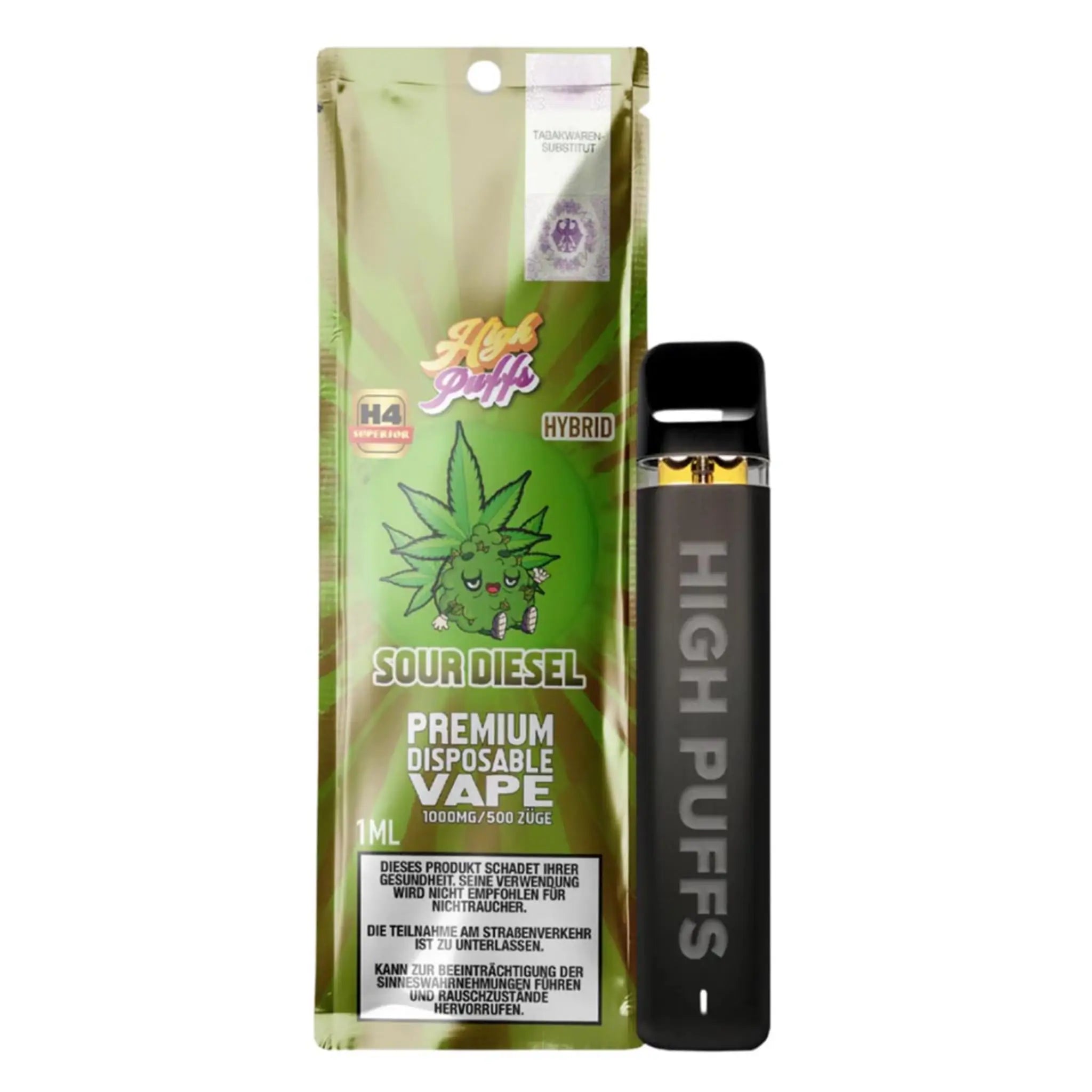 high puffs
h4 superior vape sour diesel 1ml