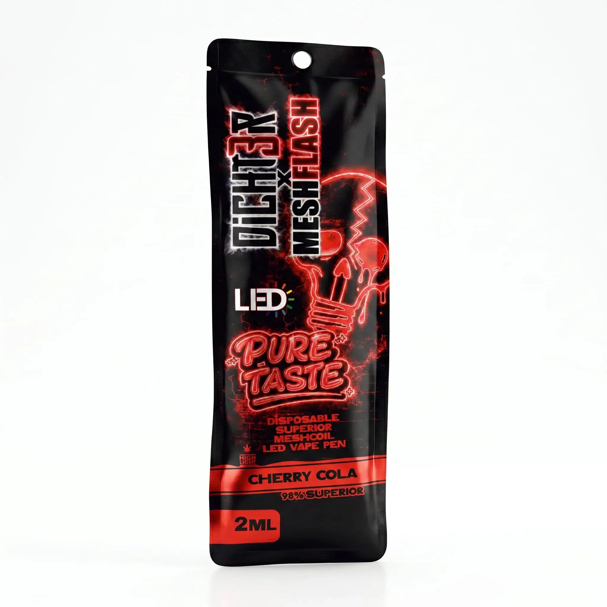 Dicht3r × Meshflash 98 % Superior Blend Vape - Cherry Cola 2ml