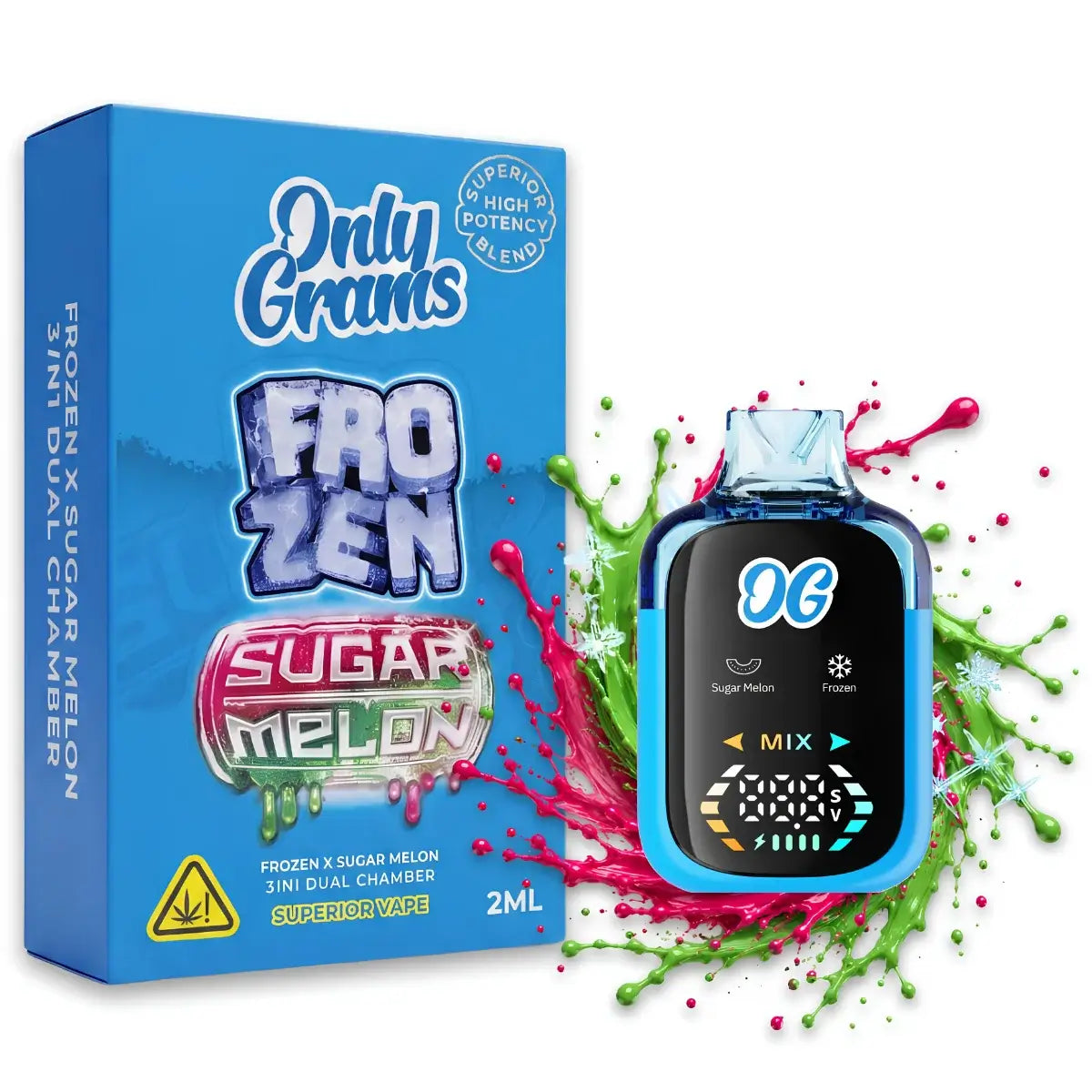 OnlyGrams Superior Dual Chamber Vape - Frozen + Sugar Melon 2ml