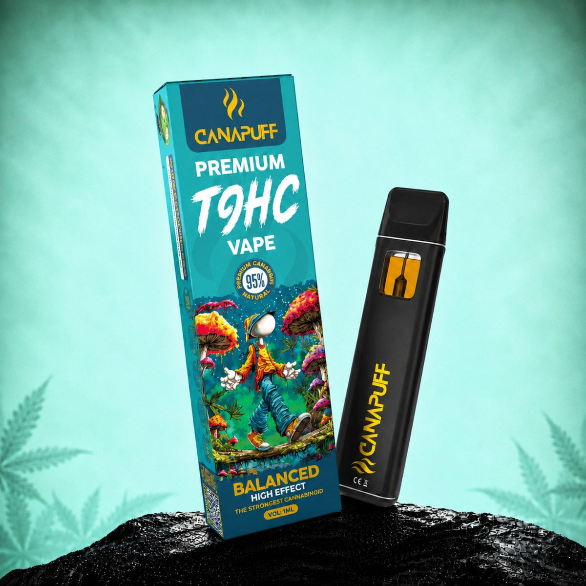 Canapuff Balanced T9HC Einweg Vape 1 ml mit Verpackung