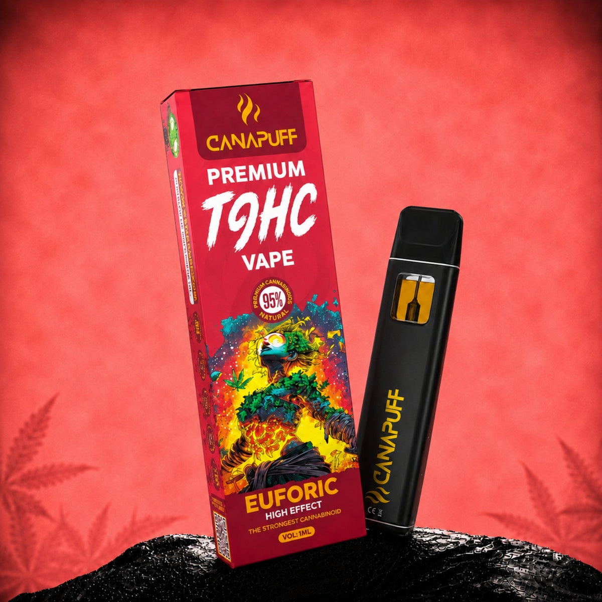 Canapuff Euforic T9HC Einweg Vape 1 ml mit Verpackung