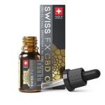 Packung und geöffnete Flasche des Swiss FX CBD Öl 15% Vollspektrum