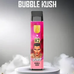 GZUZ H2 Superior Blend Vaporizer - Bubble Kush Einweg-E-Zigarette von ADAL, Geschmack "Blackberry Kush", mit einer Illustration eines tätowierten Mannes auf der Verpackung